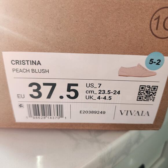 Vivaia Cristina Square Toe Lace-Up Satin Sneakerina Peach Blush EU 37.5 US 7 NEW - Picture 8 of 8